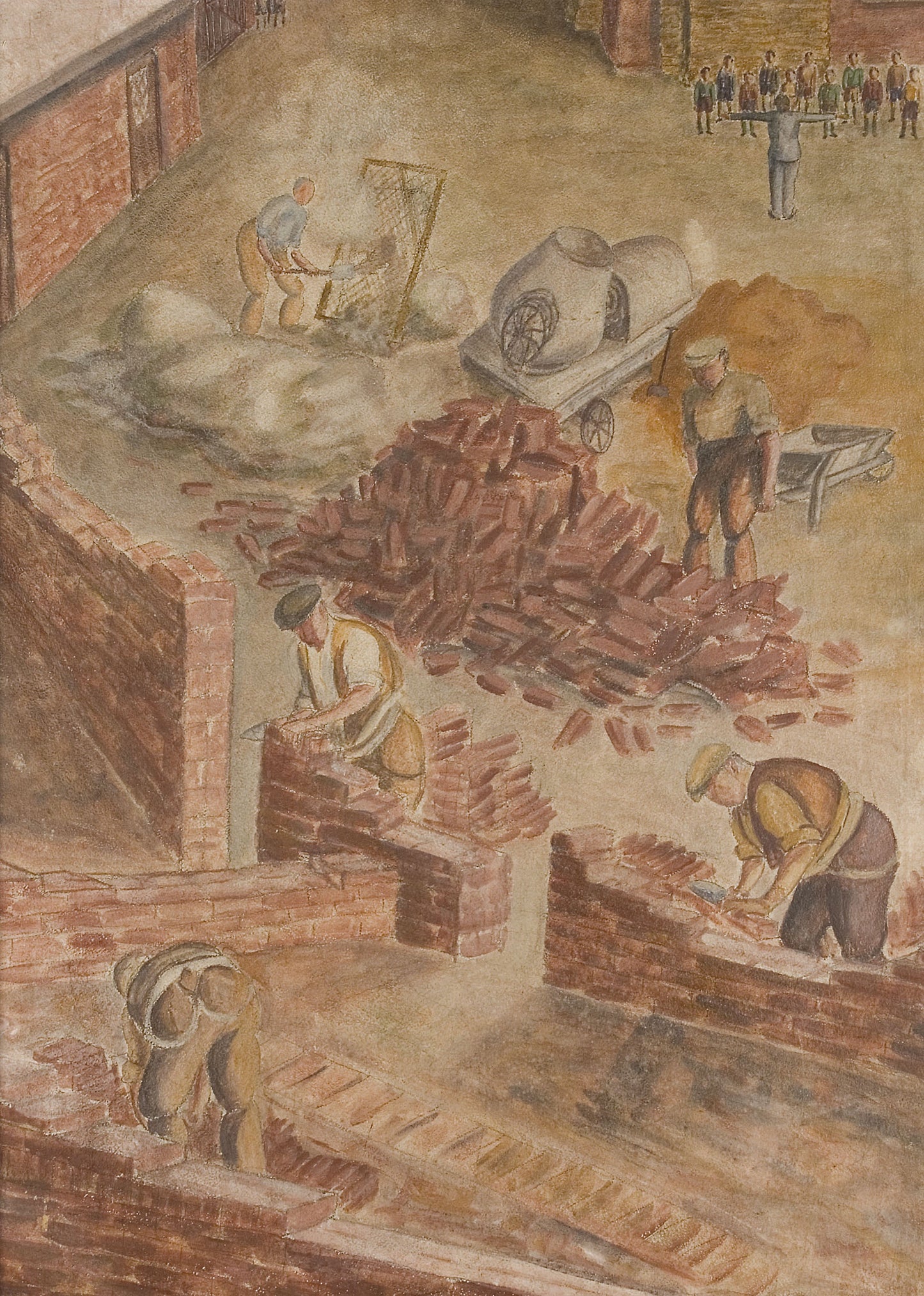 Building Air Raid Shelters art print