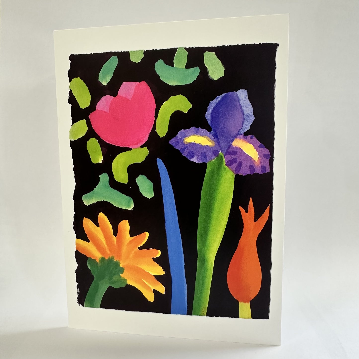 Card: Nerys Johnson,Gerbera/Iris