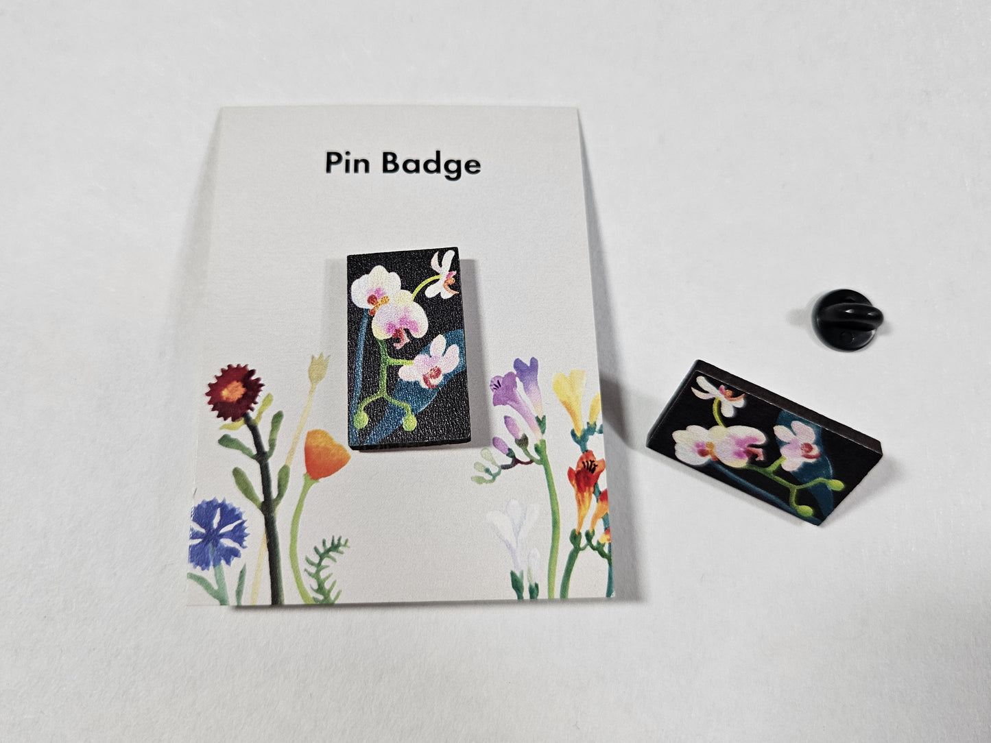 Pin Badge; Nerys Johnson, Orchid Spray
