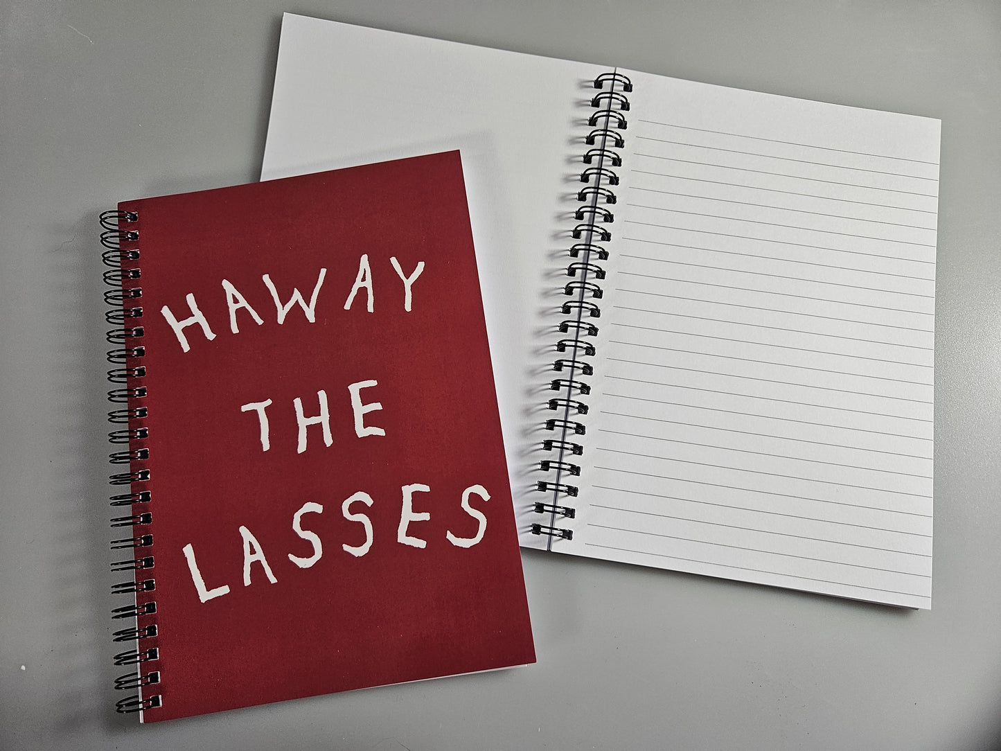 Haway the Lasses A5 notebook Red