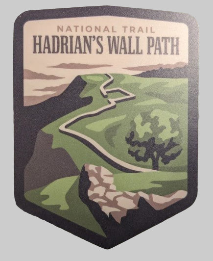 Sticker of Hadrian's Wall Path with a map design.