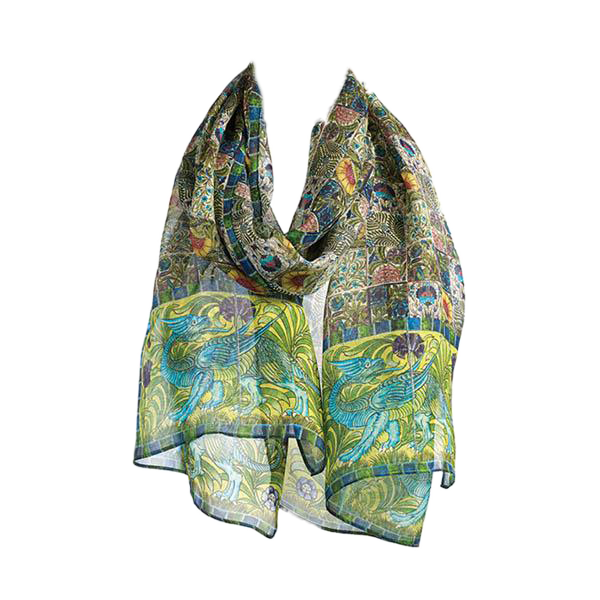 De Morgan Tiles Chiffon Silk Scarf