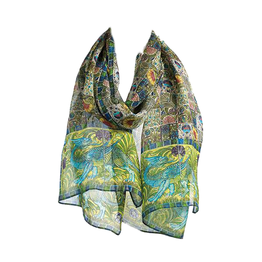De Morgan Tiles Chiffon Silk Scarf