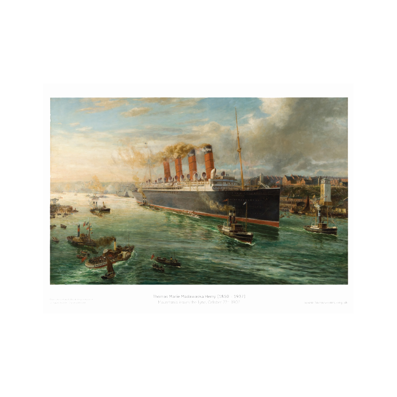 Mauretania Leaves the Tyne Print