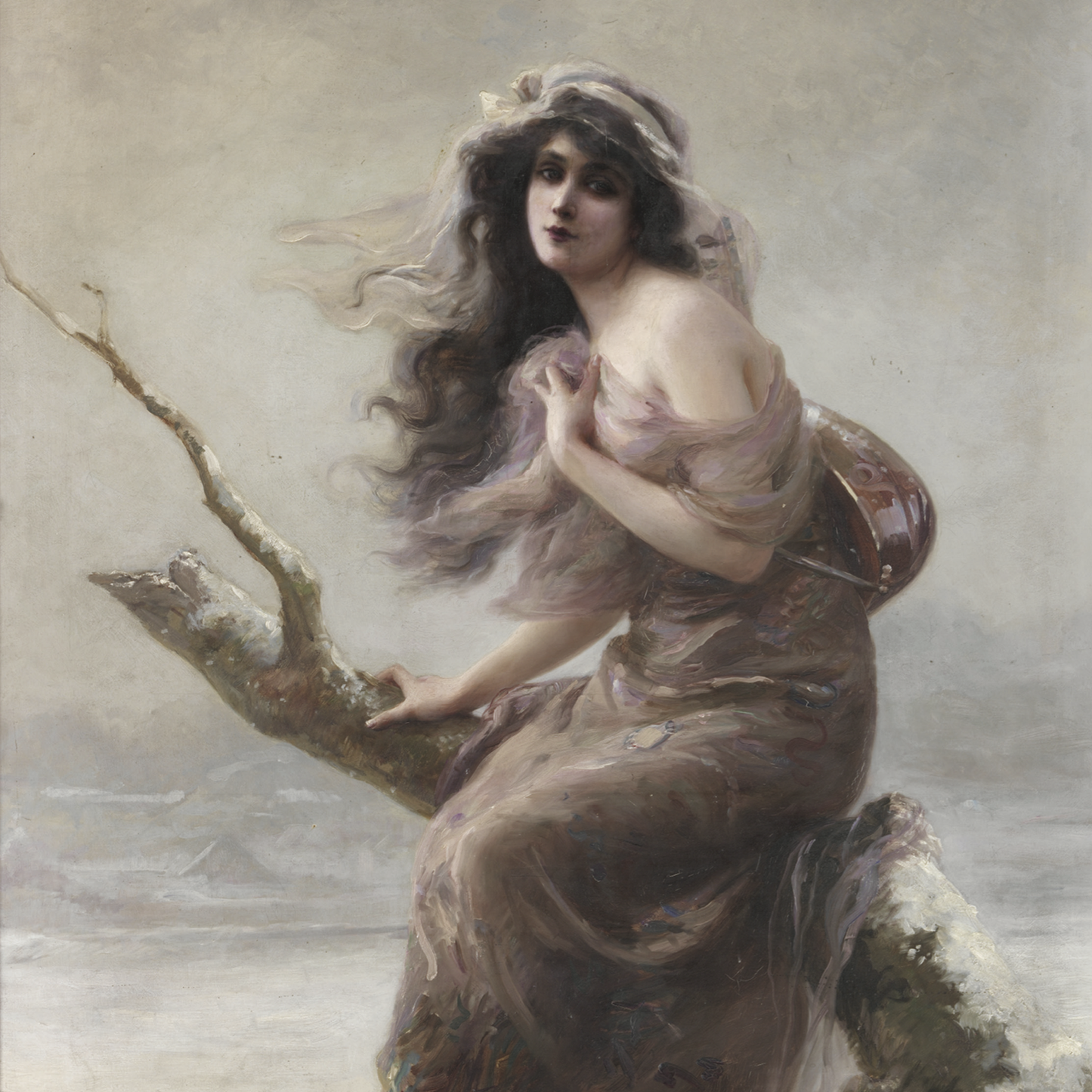 Winter (1904) by Eduoard Bisson Greetings Card
