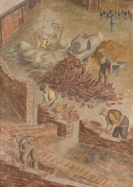 Building Air Raid Shelters art print
