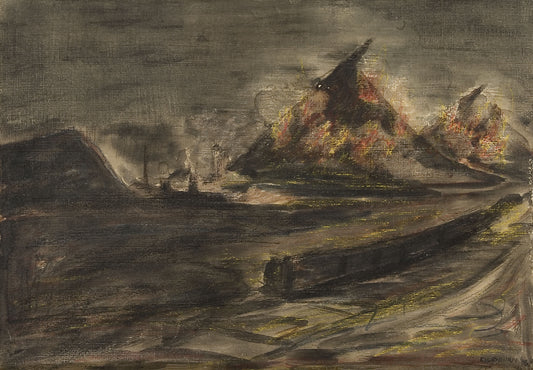 Ashington Pit Heaps at Night art print