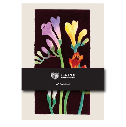 A5 journal; Nerys Johnson, Freesias I