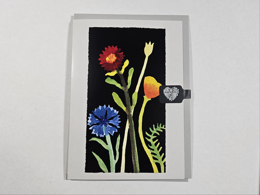 Card; Nerys Johnson, Cornflower, Californian Poppy & Red Daisy