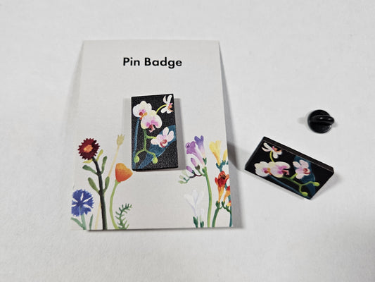Pin Badge; Nerys Johnson, Orchid Spray