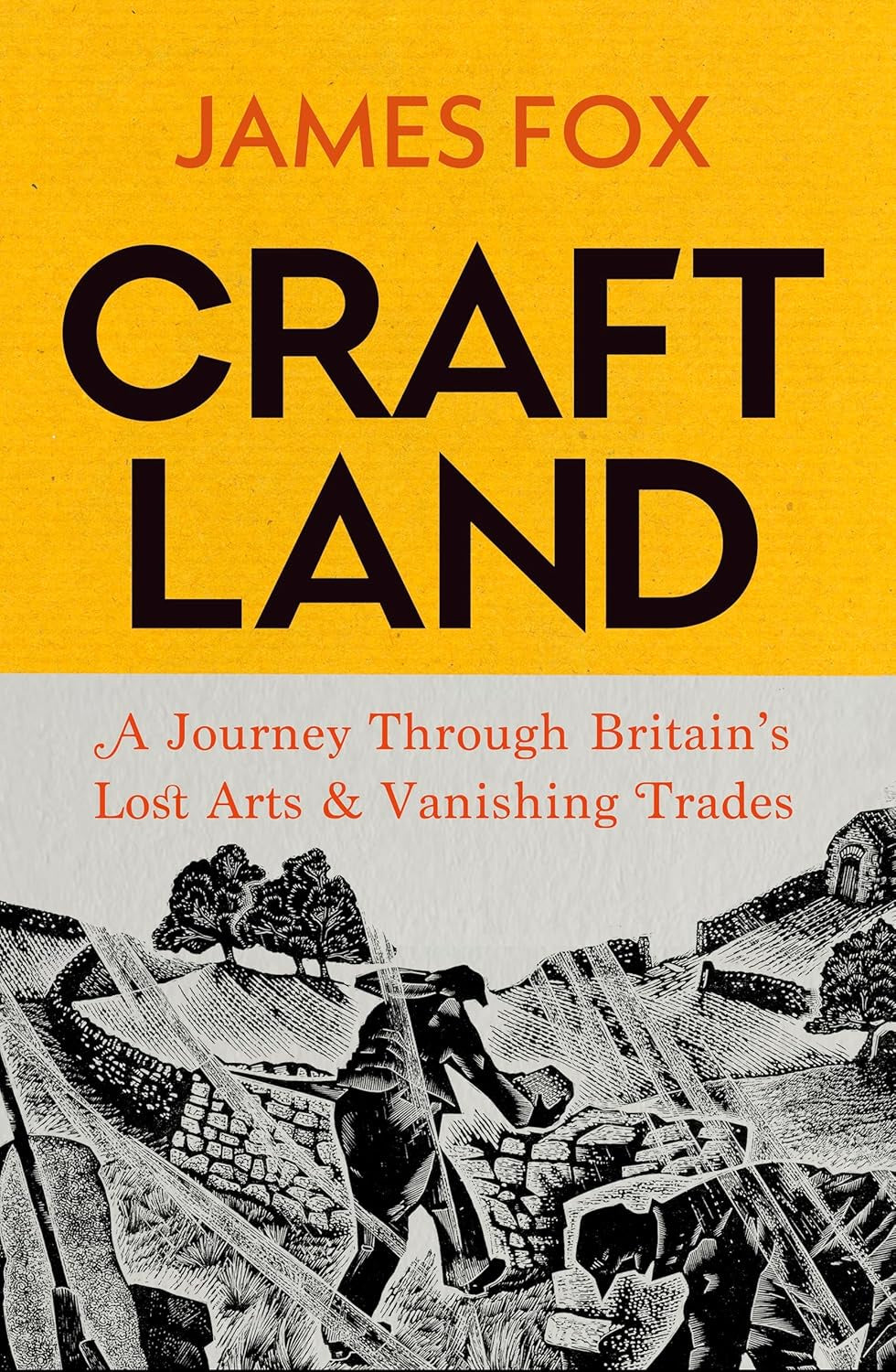 Book cover of 'Craft Land' by James Fox with a yellow background and black text.