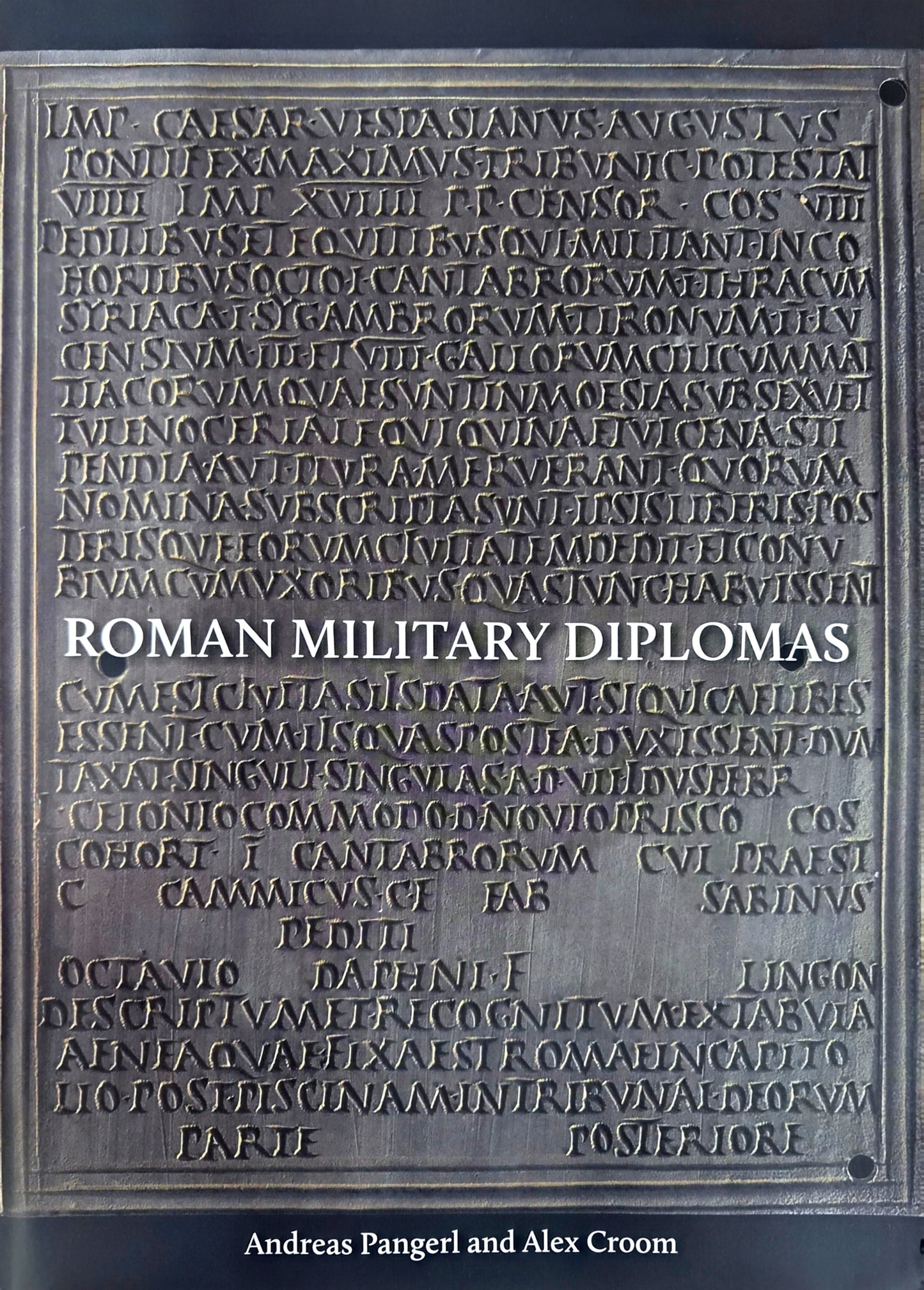 Book cover of 'Roman Military Diplomas' with engraved text and title.