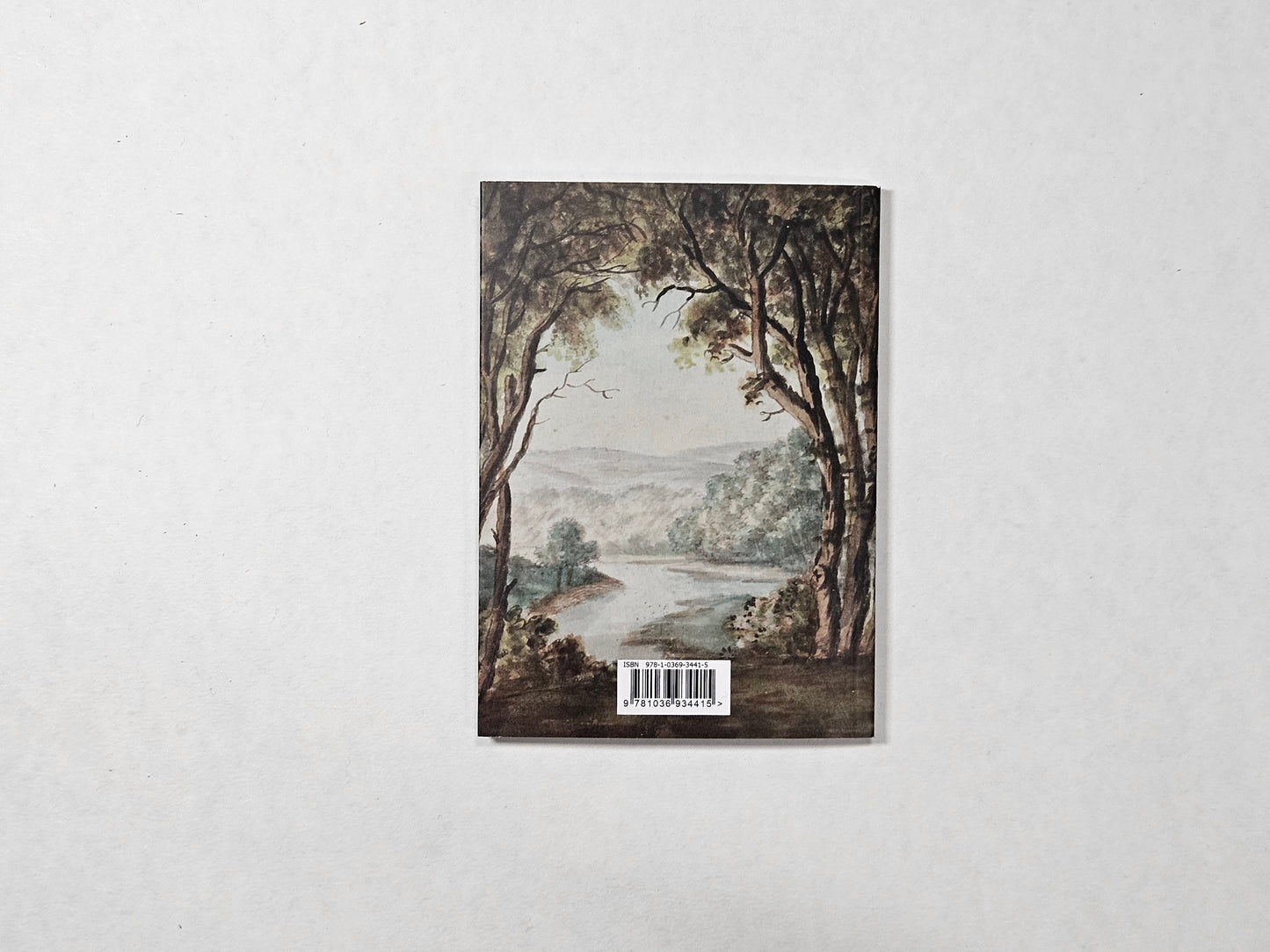 Book cover with a landscape illustration on a white background